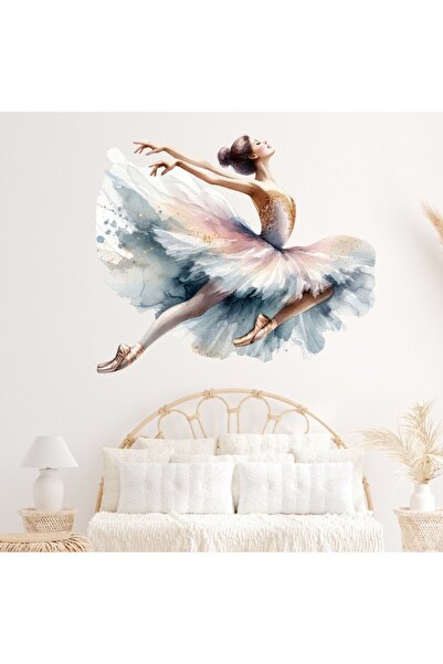 OEM Autocolant de perete VERSAGO pentru camera copilului, Balerină, Albastru, 64x57 cm