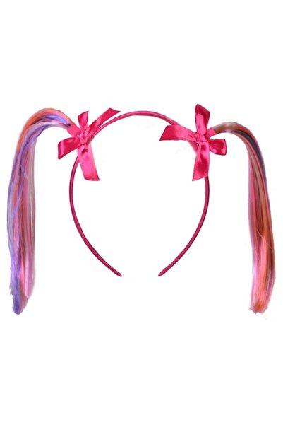 ANTBRO Bandă deghizată de Halloween cu păr colorat, fuchsia