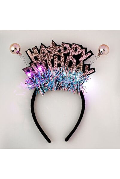 SHOPIENS Bandă de susținere MYONNA cu LED „La mulți ani”, multicoloră, 3 func...