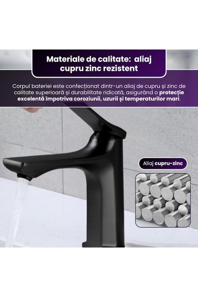 BiXXBi Washbasin Faucet, Matte Black, Ceramic Cartridge, Neoperl Aerator