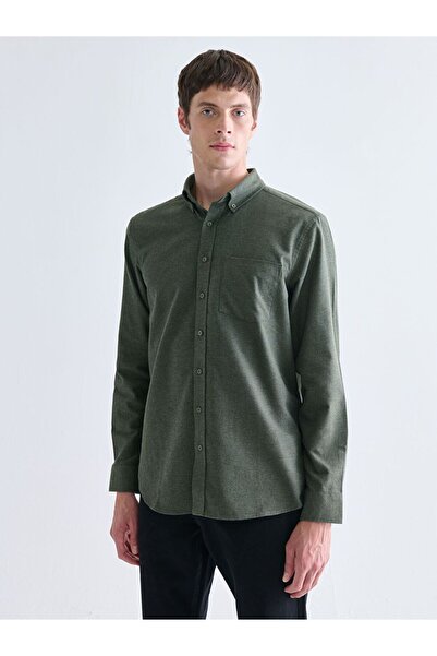 LC Waikiki Cămașă pentru bărbați cu mânecă lungă, cu croială normală, SOUTHBLUE