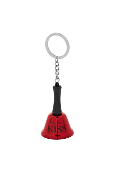 SHOPIENS Red Metal Bell Keychain "Ring For a KISS" 6cm