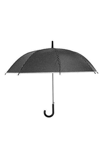 SHOPIENS Rain Umbrella, Polka Dot Pattern, Black & White, 81 cm, MYONNA IT & E-COMMERCE