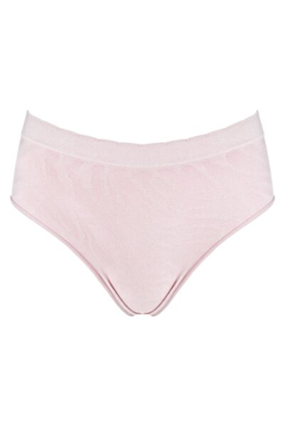 SHOPIENS Women's Seamless String Thong, Pale Pink with Lace
