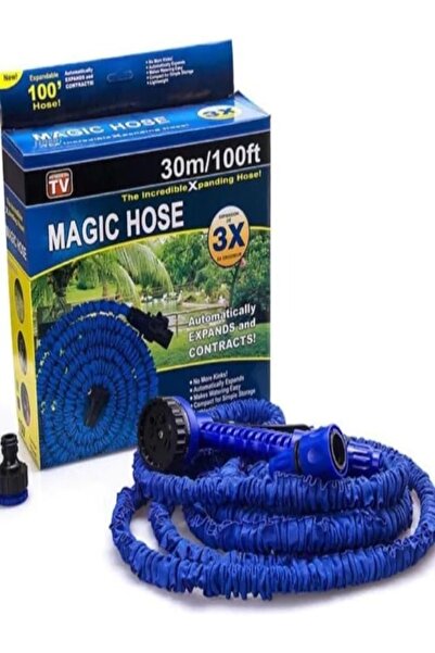 Generic خرطوم سحري بطول ١٠٠ قدم/٣٠ مترًا | خرطوم حديقة قابل للتمدد مع مسدس رش