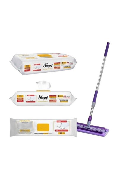 Sleepy All-in-One Mop & Cleaning Wipes Kit (Dry, Wet, Microfiber) -