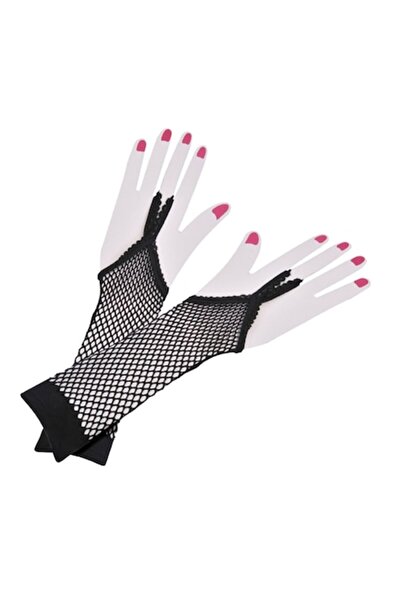 SHOPIENS Γάντια Halloween από μαύρα πλέγματα 25 εκ.