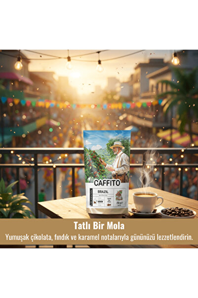 Beta Caffito Caffito Brezilya Fine Cup Santos - Yöresel Çekirdek Kahve 250 g