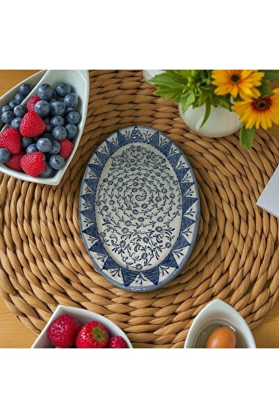 NidaSanatEvi Handmade Ceramic Boat Plate