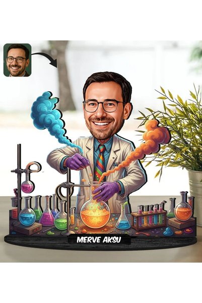Bk Gift Kişiye Özel Erkek Öğretmen Tasarımlı Karikatür Biblo -13, Öğretmene H...