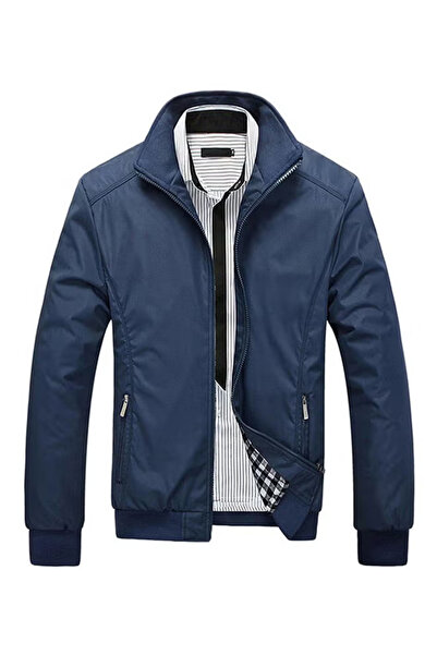 ENAR جاكيت ضيق مناسب لفصل الربيع والخريف، أزرق، مقاس 4XL