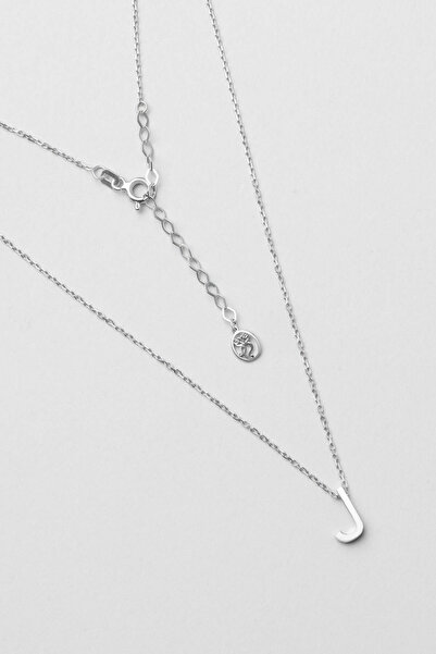 So CHIC... My Story J Harfi 18 Ayar Beyaz Altın Kaplama 45 Cm Gümüş Kolye