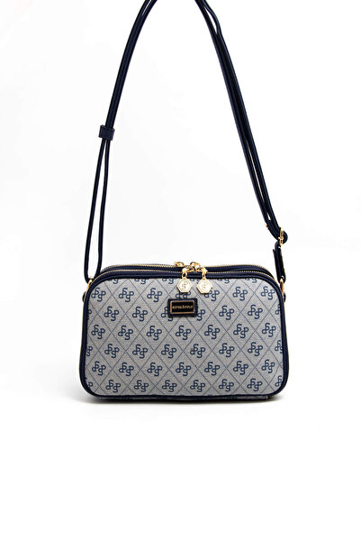 Silver Polo رمادي - حقيبة كروس نسائية باللون الكحلي SP899