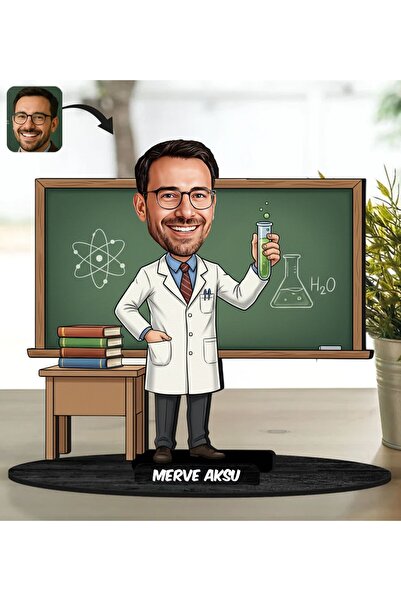 Bk Gift Kişiye Özel Erkek Öğretmen Tasarımlı Karikatür Biblo -21, Öğretmene H...