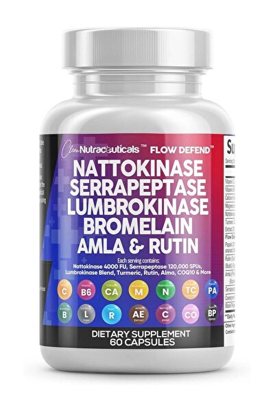 Clean Nutraceuticals Clean Nutra Nattokinase 4000 FU + Serrapeptase 120000 SP...