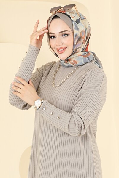 ModaMerve Manşeti Aksesuar Düğmeli Tunik 2714AYD574-MS Vizyon