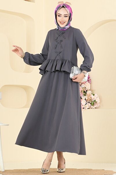 ModaMerve Fiyonk Detaylı İkili Takım 5096ERK1158-MS Antrasit