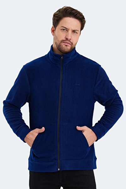 Slazenger Men's Navy Blue Fleece Jacket Water Resistant Winter Fleece Jacket Navy Blue