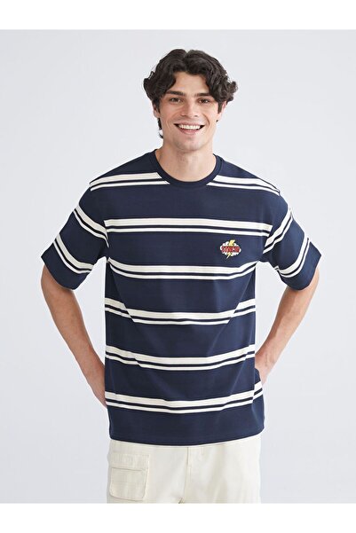 LC Waikiki Crew Neck Striped Combed Cotton Men's T-Shirt