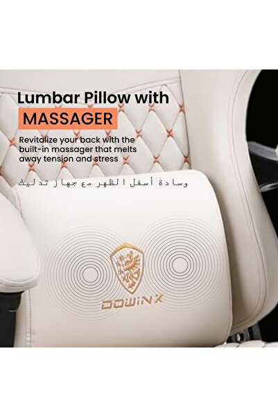 DOWINX Ergonomic Computer Gaming Chair, Reclining Office Chair with Massage Cushion - White