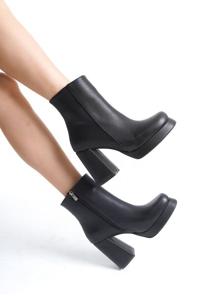 Alphus Hco Topuklu Kalın Platformlu Şık Kadın Bot