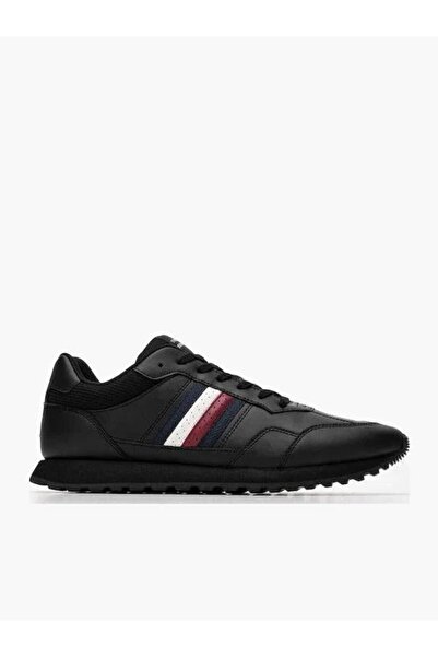 Tommy Hilfiger Herren Schwarze Neue Runner Eva Lth Low-Top Sneakers