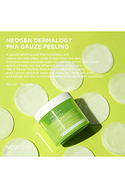 DERMALOG Dermalogy By Neogenlab Green Tea Moist PHA Gauze Peeling 30 Counts