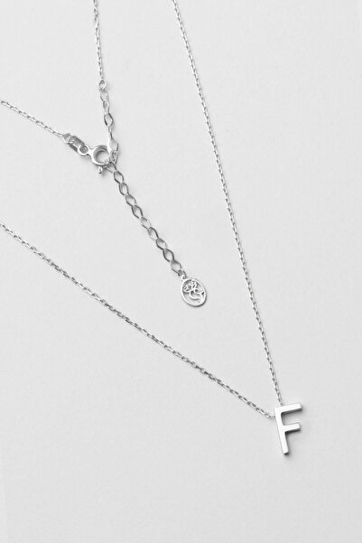 So CHIC... My Story F Harfi 18 Ayar Beyaz Altın Kaplama 45 Cm Gümüş Kolye