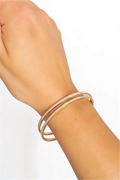 Petalia Paslanmaz Çelik İkili Taşlı Ajda Bilezik