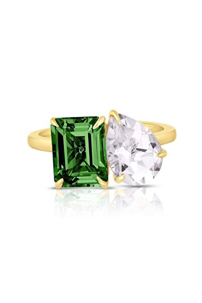 Liu Jo Dereh Gold Ring with Green Stone - LJ2554