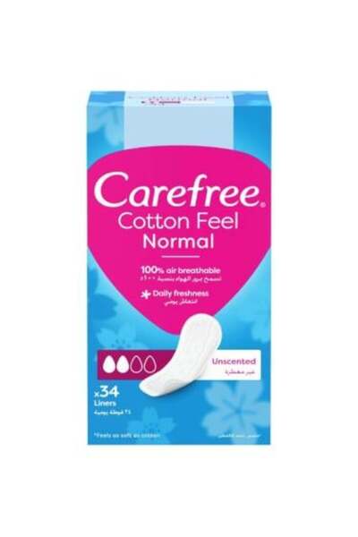 Carefree Kerfre Daily Unscented Pads, 34 Pcs