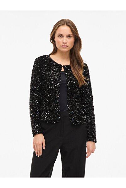 VILA Strickjacke VIFAITH Pailletten