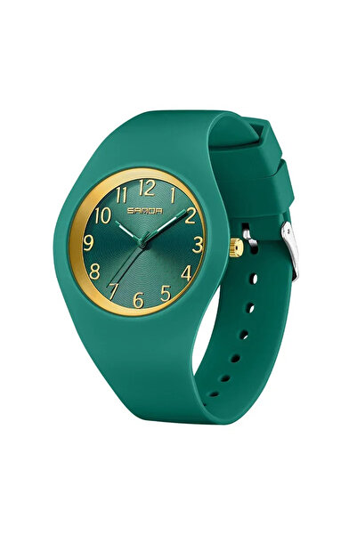 Sanda 6186 Green-Gold Children's Watch – Sport Design, Analog, 5ATM Water Resistant
