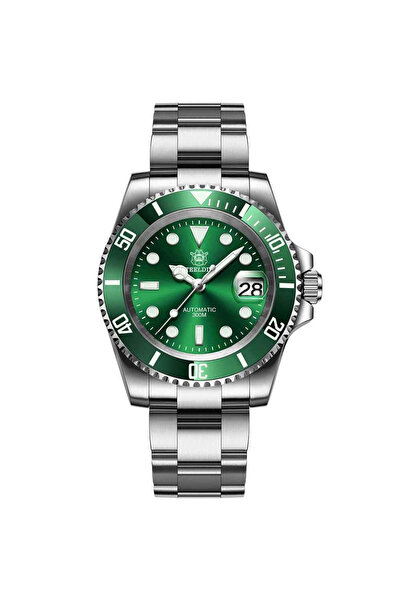 Steeldive Ceas automat de scufundări SD1953, 41 mm, brățară argintie, NH35, c...