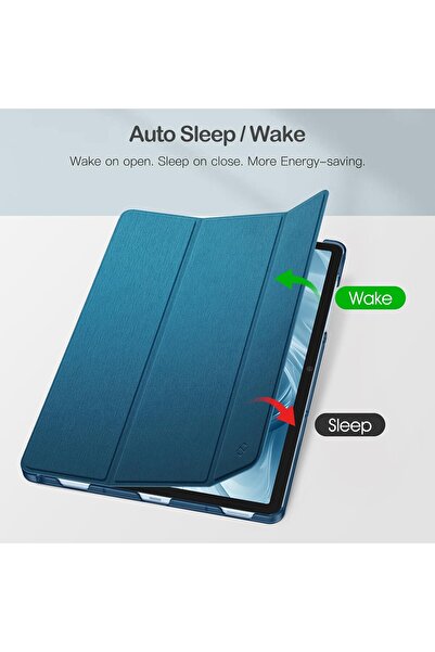 m.tk moveteck Galaxy Tab S9 Fe Plus 12.4 Kılıf Smart Uyku Modlu S PEN Kalem Bölmeli Standlı Arkası Renkli Kapak