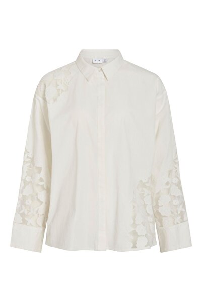 VILA Hemd VICAMINA Spitzen