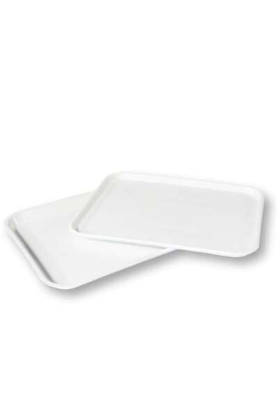 sterk Set of 15 serving trays, plastic, 38x51 cm, durable, easy to clean, white