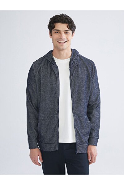 LC Waikiki Hooded Long Sleeve Men's Zippered Sweatshirt