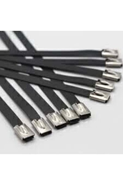 TORK Paslanmaz Çelik Kablo Bağı Cırt Kelepçe 7,9X520 Siyah 304 kalite Polyest...