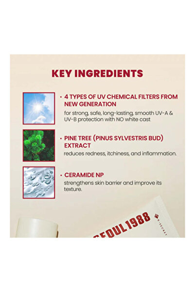 Seoul Selection Co Ltd Seoul 1988 Sunscreen with Pine Tree & Ceramide 50 ml - K-SECRET