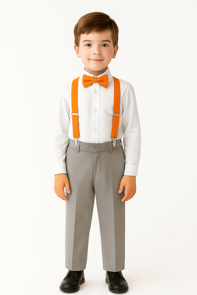 DaphKids طقم ربطة عنق للأطفال من عمر 1 إلى 7 سنوات قابل للتعديل من المطاط - ب...