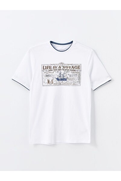 LC Waikiki Ανδρικό μπλουζάκι LCWAIKIKI Classic Crew Neck με στάμπα χτενισμένο...