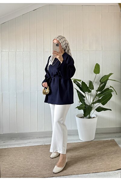 Mira İpek Yırtmaçlı Yumuşak Double Face Kumaş Tunik İpli Tunik Şal Hediyeli