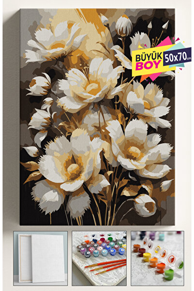 Corvo Sayılarla Boyama Seti Numaralı Tuval Fırça Boya Dahil Kasnaklı Set 50x7...