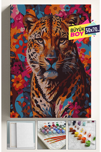 Corvo Sayılarla Boyama Seti Numaralı Tuval Fırça Boya Dahil Kasnaklı Set 50x7...