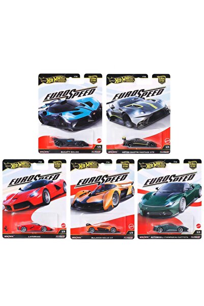 HOT WHEELS EuroSpeed 2025 5’li Set – Bugatti Bolide, LaFerrari, McLaren Solus GT, Aston Martin,