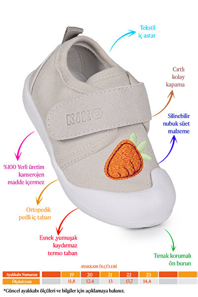 Kiko Kids Strawberry Velcro Baby Girl First Step Orthopedic Daily Shoes