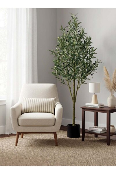 AGD Artificial Olive Tree 150 cm - Indoor Decorative Plant with Realistic Branches and Leaves