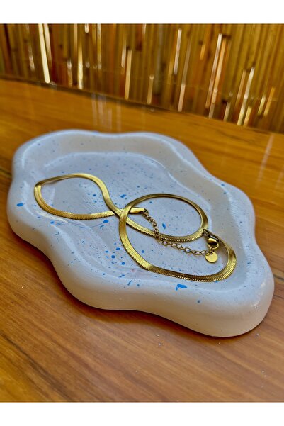 Violet Design vernikli dekoratif tabak/bulut görünümlü takı tabağı(19x12cm)