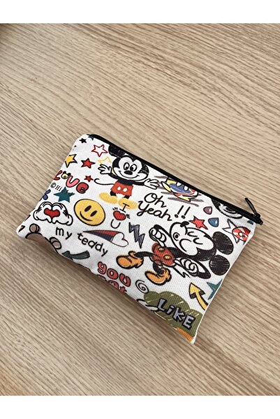 Kalemlik Dünyası Patterned Design Cloth Bag Multi-Purpose Pen Holder Organize Volkbag